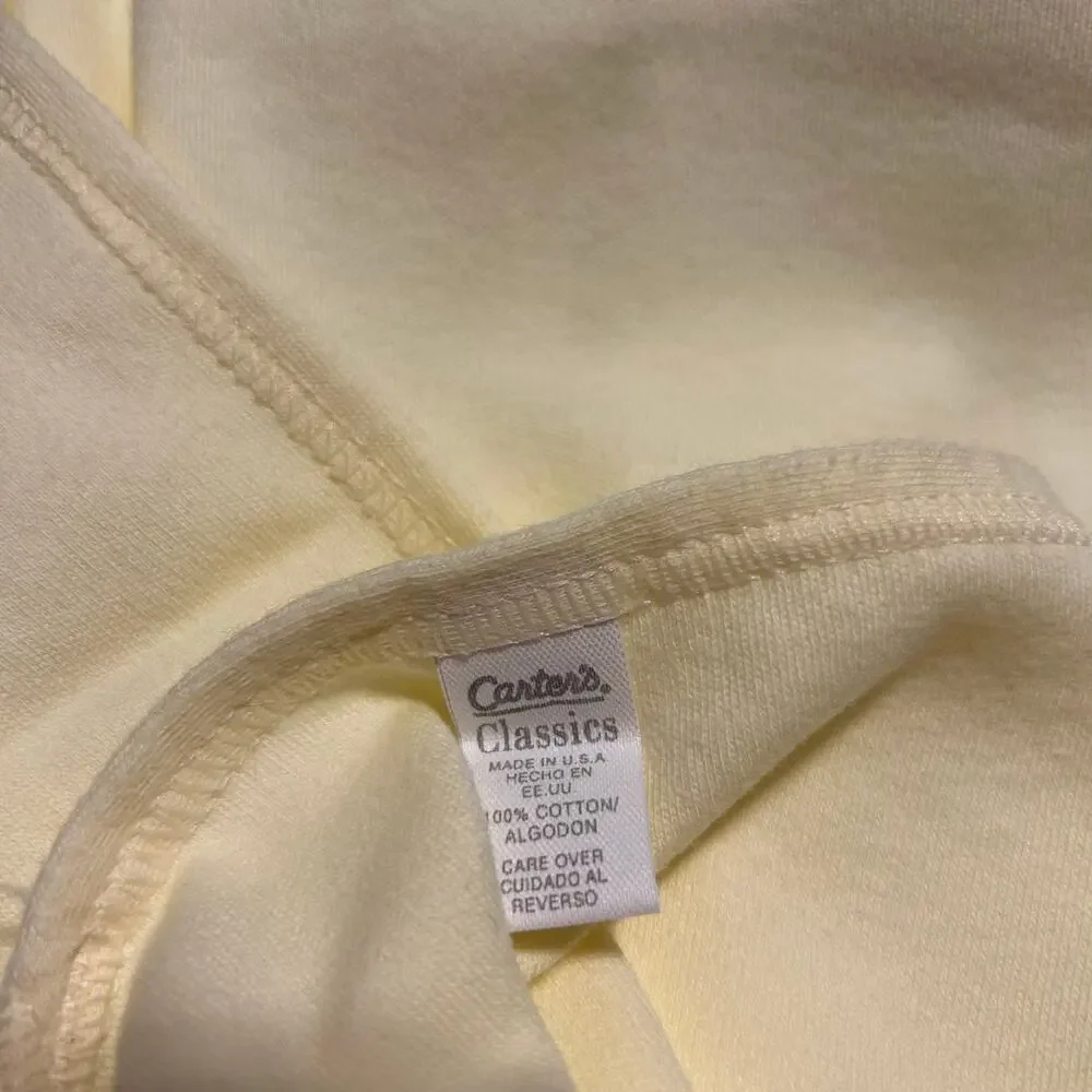 Vtg Carters Butter Yellow Baby Blanket Birdhouse Birds 100% Cotton Floral USA